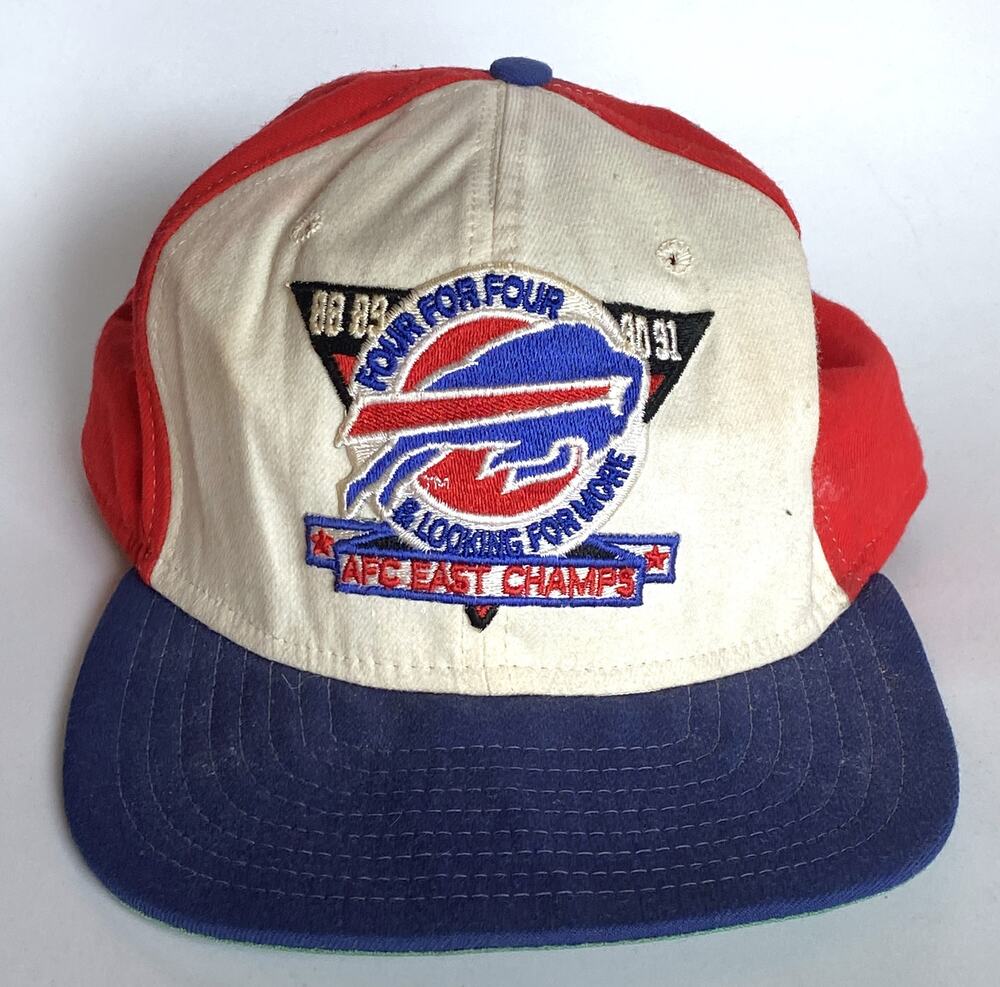 Buffalo Bills 1992 NEW ERA Pro 4 for 4 AFC Champs snapback M L block NFL vintage